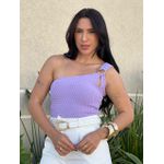 Blusa Nula Manga Tricot com Detalhe em Ferragem LILÁS