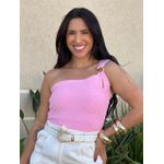 Blusa Nula Manga Tricot com Detalhe em Ferragem ROSA CLARO