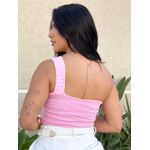 Blusa Nula Manga Tricot com Detalhe em Ferragem ROSA CLARO