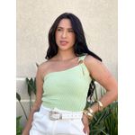Blusa Nula Manga Tricot com Detalhe em Ferragem VERDE MENTA