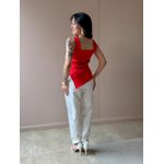 Blusa Peplum Assimétrica em Alfaiataria VERMELHO