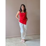 Blusa Peplum Assimétrica em Alfaiataria VERMELHO