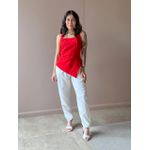 Blusa Peplum Assimétrica em Alfaiataria VERMELHO