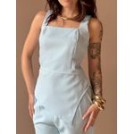 Blusa Peplum Assimétrica em Alfaiataria AZUL BEBE