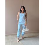 Blusa Peplum Assimétrica em Alfaiataria AZUL BEBE