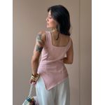 Blusa Peplum Assimétrica em Alfaiataria ROSA BEBE