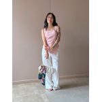 Blusa Peplum Assimétrica em Alfaiataria ROSA BEBE