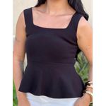 Blusa Peplum em Tricot Modal PRETO