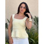 Blusa Peplum em Tricot Modal AMARELO MANTEIGA