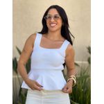 Blusa Peplum em Tricot Modal OFF WHITE.