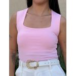 Regata Luana Decote Quadrado ROSA CLARO