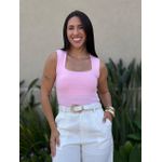 Regata Luana Decote Quadrado ROSA CLARO