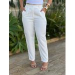 Calça Alfaiataria Joana com Elástico no Cós OFF WHITE