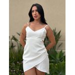 Vestido Cassia Curto em Alfaiataria OFF WHITE