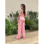 Conjunto Peplum Mavie Calça e Blusa em Alfaiataria ROSA CLARO