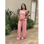 Conjunto Peplum Mavie Calça e Blusa em Alfaiataria ROSA CLARO