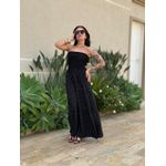 Vestido Dora Midi sem Alças POA FUNDO PRETO