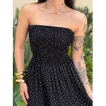Vestido Dora Midi sem Alças POA FUNDO PRETO