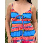Vestido Midi Sofia ESTAMPADO AZUL E LARANJA
