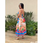 Vestido Midi Sofia ESTAMPADO AZUL E LARANJA
