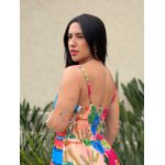Vestido Midi Sofia ESTAMPADO AZUL E LARANJA