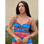 Vestido Midi Sofia ESTAMPADO AZUL E LARANJA