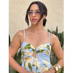 Vestido Longo Marieta ESTAMPADO AZUL CLARO COM AMARELO