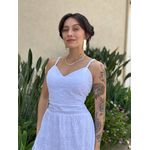 Vestido Midi Dafne em Laise BRANCO