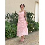 Vestido Midi Dafne em Laise ROSA BEBE