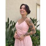 Vestido Midi Dafne em Laise ROSA BEBE