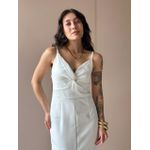 Vestido Midi Poliana em Alfaiataria OFF WHITE