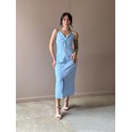 Vestido Midi Poliana em Alfaiataria AZUL CLARO