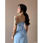 Vestido Midi Poliana em Alfaiataria AZUL CLARO
