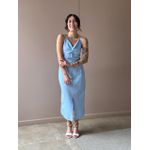 Vestido Midi Poliana em Alfaiataria AZUL CLARO