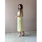 Vestido Midi Poliana em Alfaiataria AMARELO