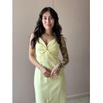 Vestido Midi Poliana em Alfaiataria AMARELO