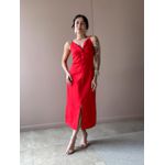 Vestido Midi Poliana em Alfaiataria VERMELHO