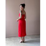 Vestido Midi Poliana em Alfaiataria VERMELHO