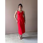 Vestido Midi Poliana em Alfaiataria VERMELHO