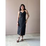 Vestido Midi Poliana em Alfaiataria PRETO