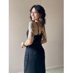 Vestido Midi Poliana em Alfaiataria PRETO