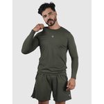 Camiseta Basic Usup Verde Militar Poliamida Uv 50+ Manga Longa