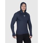 Camiseta Azul Marinho USUP Capuz Manga Longa Microdry UV50+ Com Abertura de Polegar