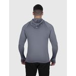Camiseta Cinza USUP Capuz Manga Longa Microdry UV50+ Com Abertura de Polegar