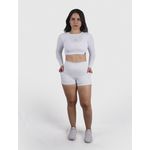 Short Luna Branco Poliamida Uv 50+ Blackout Bolsos na Lateral