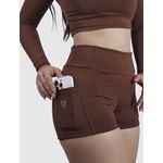 Short Luna Café Poliamida Uv 50+ Blackout Bolsos na Lateral 