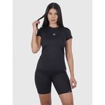 Camiseta Preto Usup Aerodry Babylook Manga Curta de Poliamida Proteção Solar UV40+