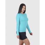 Camiseta Verde Água Usup Babylook Manga Longa de Poliamida UV50+