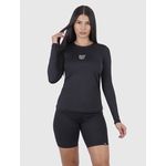 Camiseta Preta Usup Babylook Manga Longa de Poliamida UV50+