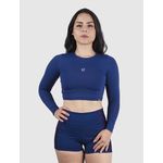 Cropped Luna Usup Azul Navy Poliamida Uv 50+ Manga Longa